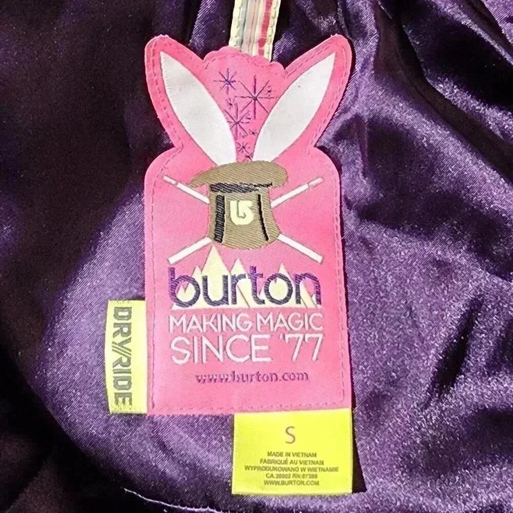 BURTON Dryride Women's Size Small Snow Ski Jacket Faux Fur Hood Purple Lined! - Picture 5 of 11